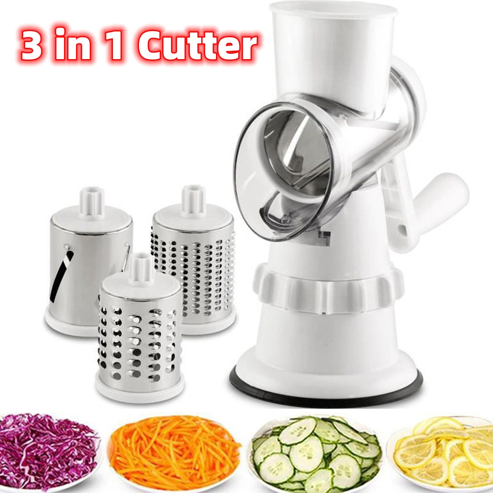 Rebanador de verduras 3 en 1, accesorios de cocina manuales, rallador para cortador de verduras, picador redondo, triturador de mandolina, patatas, artículos de cocina para el hogar, utensilios de cocina