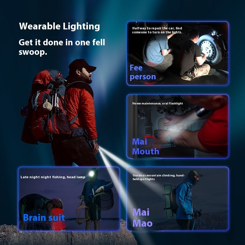 Linterna de dedo LED para pesca nocturna al aire libre