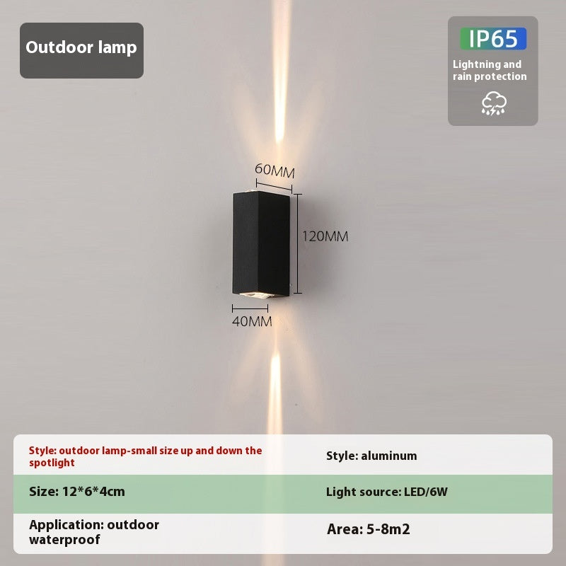 Lámpara de pared LED impermeable para exteriores, sencilla, creativa, para pasillo y sala de estar