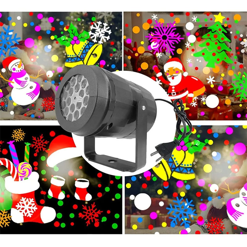 Luces de Navidad Proyector de Nieve Luces de Fiesta LED Proyector Giratorio de Copos de Nieve Iluminación de Escenario de Navidad Patrón de Navidad al Aire Libre Iluminación de Vacaciones Jardín Decoración de Navidad