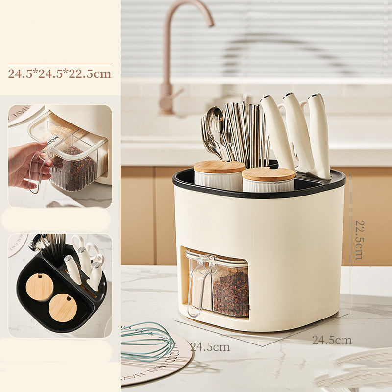 Almacenamiento de cocina multifuncional de gran capacidad, soporte para palillos y cucharas, cubiertos, cuchillo, tenedor, utensilios de cocina