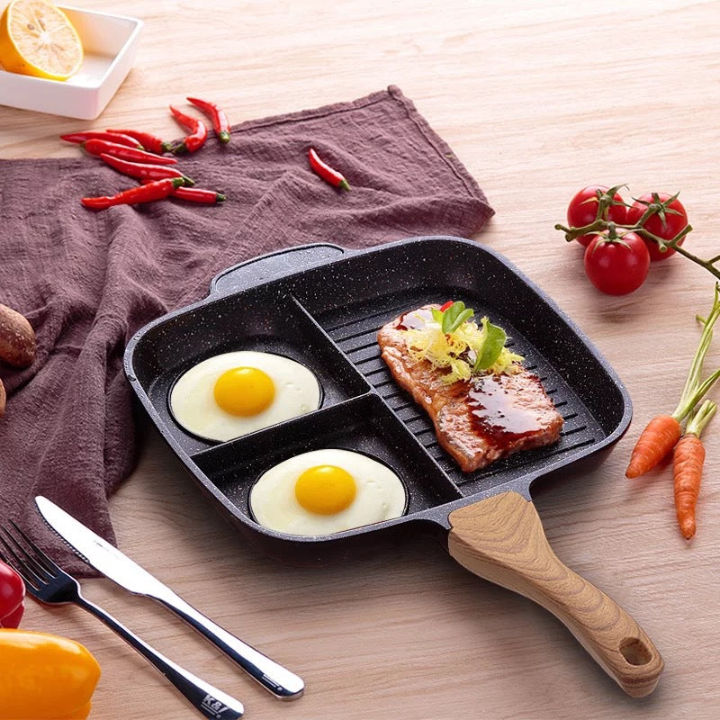 Maifanshi sartén para freír carne olla multifunción doméstica tortilla pan sartén cocina de inducción sartén antiadherente