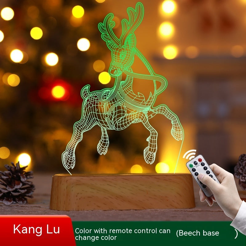 Decoración de Navidad Lámpara 3D Acrílico LED Luces Nocturnas Año Nuevo Día de San Valentín Regalo de Navidad para Niños Adornos Navideños