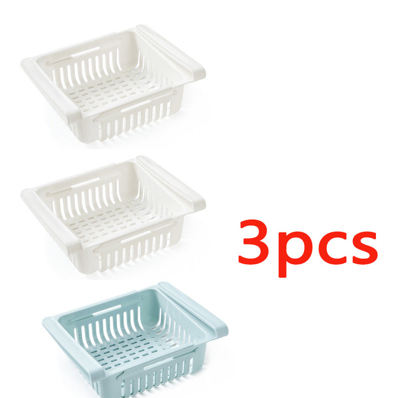 Cesta organizadora extensible para frigorífico, caja de almacenamiento multifunción para frigorífico de cocina