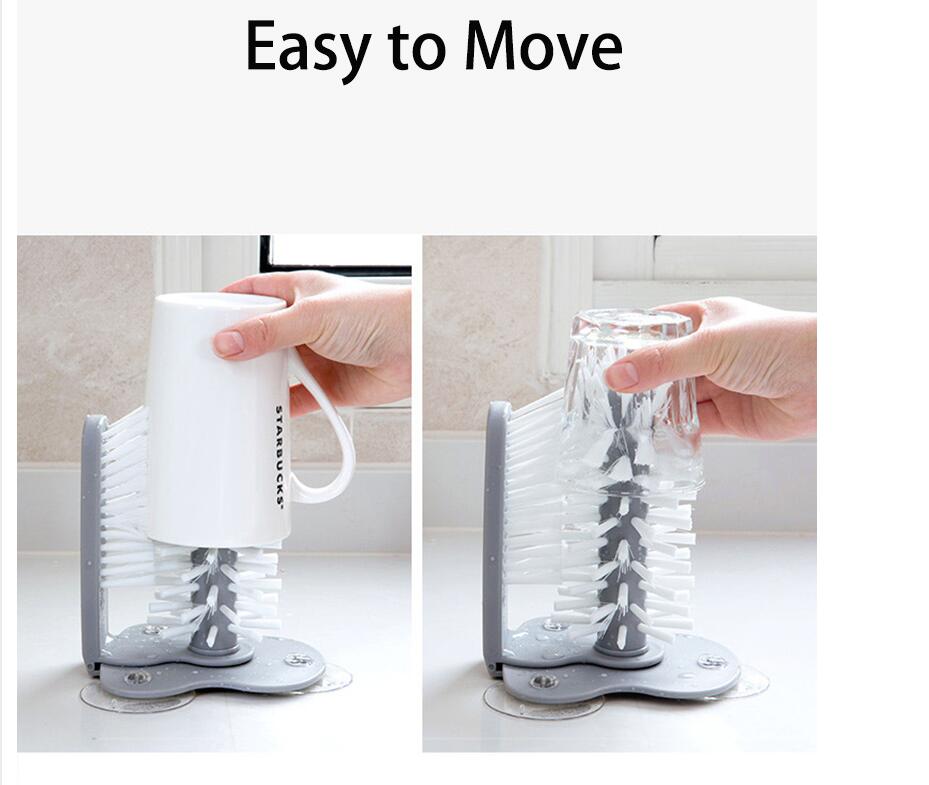 Cepillo creativo de succión para vasos, cepillo de limpieza de vidrio, cepillo giratorio para vasos de cocina, cepillo para tazas de té, cepillo para vasos
