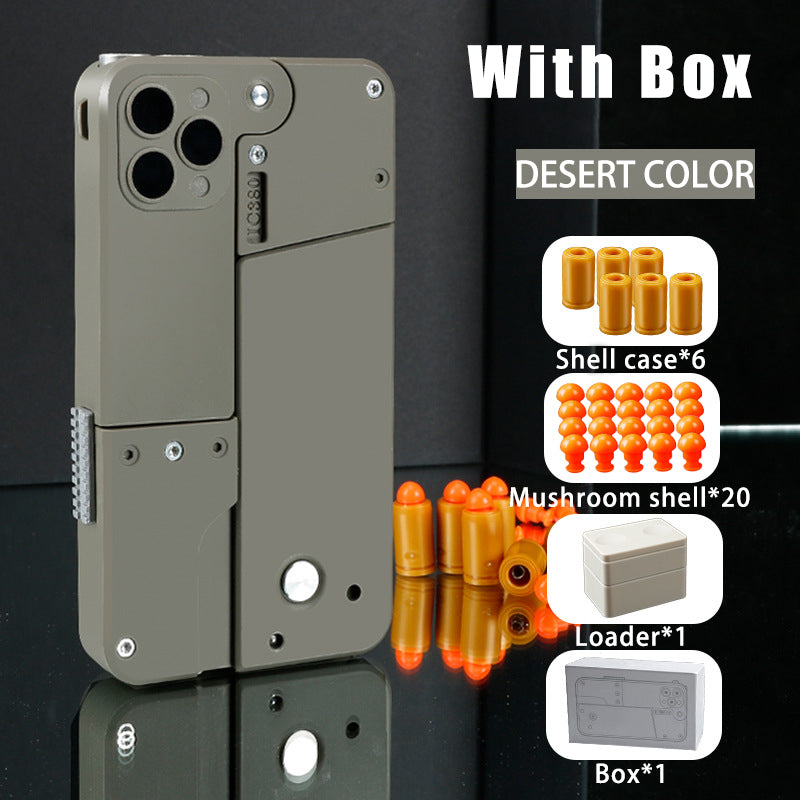 Pistola Plegable con Bala Automática, Juguete Lanza Carcasas, Creativo Juguete de Bala Blanda, Pistola con Apariencia de Teléfono Móvil, Juguete Interactivo para Niños al Aire Libre