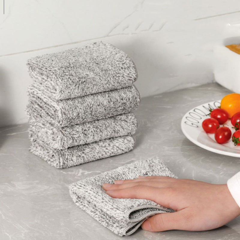 Toalla de bambú de carbón de fibra fina que no gotea aceite, espesa y con absorción de agua para la cocina
