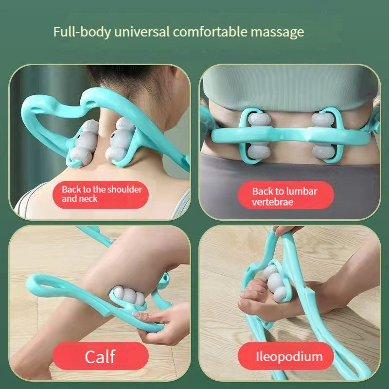 Masajeador de cuello para alivio del dolor, tejido profundo, rodillo de cuello de 360 grados con 96 puntos de presión, rodillo de masaje Neckbud para cuello, hombros, cintura, piernas, pies, herramienta relajante de mano