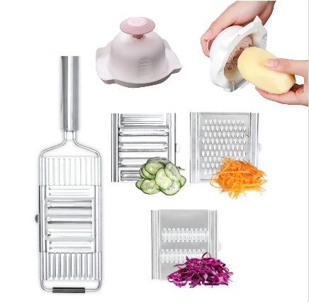 Rallador de Acero Inoxidable, Cortador de Verduras y Frutas, Pelador