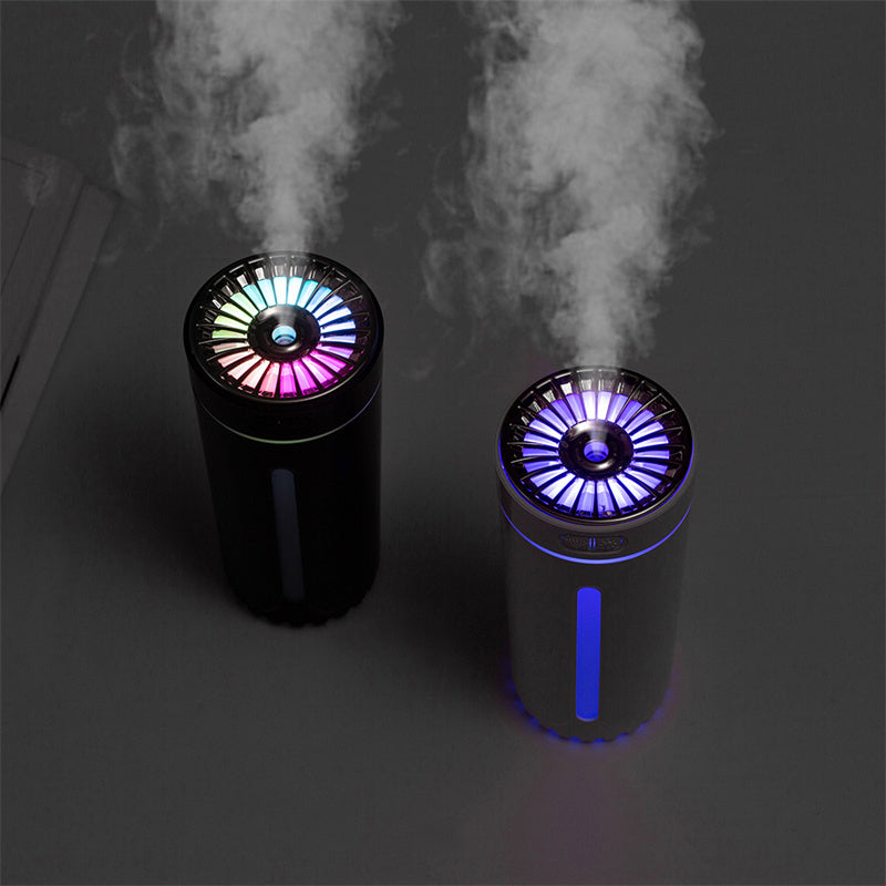 Humidificador de aire inalámbrico con luces de colores, ultrasónico silencioso, difusor purificador USB, 800 mAh recargable, fabricante de niebla fría para coche