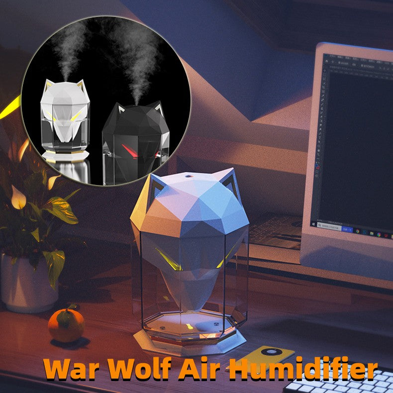 Humidificador de aire ultrasónico War Wolf Air Diffuser con luces de colores pulverizador de aire nano para escritorio del hogar