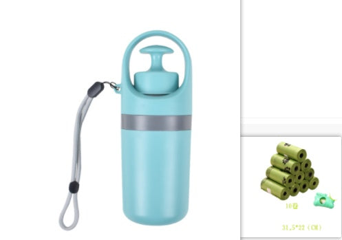 Recogedor de excrementos de perro portátil y ligero con dispensador de bolsas de basura incorporado, pala de ocho garras para recoger excrementos de mascotas, productos para mascotas