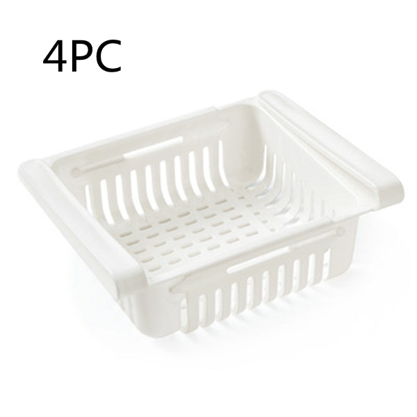 Cesta organizadora extensible para frigorífico, caja de almacenamiento multifunción para frigorífico de cocina