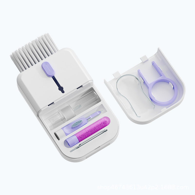 Kit de limpieza multifuncional 11 en 1 portátil, limpiador de teclado de computadora, herramientas de limpieza de pantalla de teléfono, cepillo de limpieza de auriculares con caja de almacenamiento