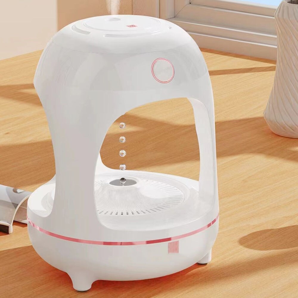 Humidificador antigravedad con gotas de agua levitantes, fuente de agua, luz nocturna LED, atomización para purificación de aire, lámpara de decoración de escritorio
