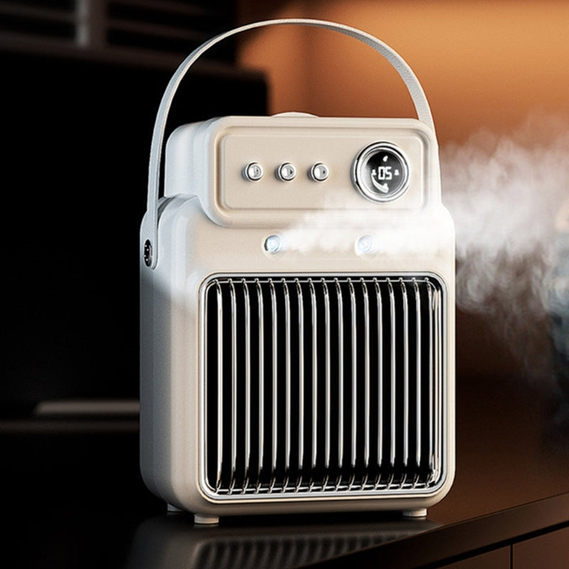 Calentador de habitación eficiente 2 en 1 de 1200 W, calentador de mesa humidificador con protección contra sobrecalentamiento, calentador de interior adecuado para oficinas