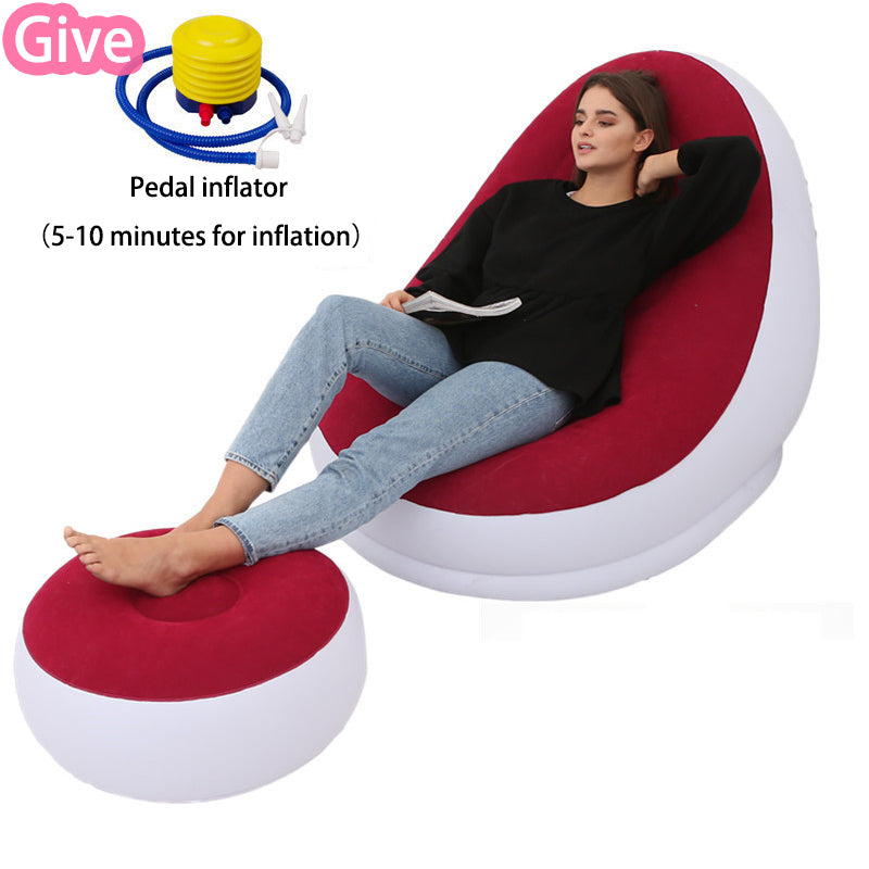 Puf perezoso con sofá inflable plegable