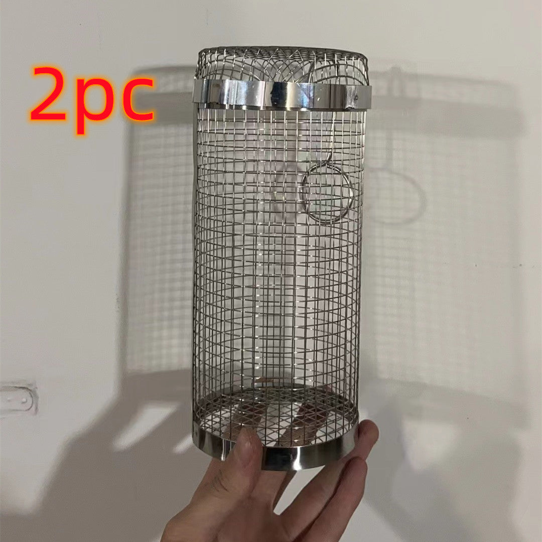 Cesta giratoria para asar, cesta de metal para barbacoa, red, parrilla portátil para camping al aire libre, accesorios de cocina