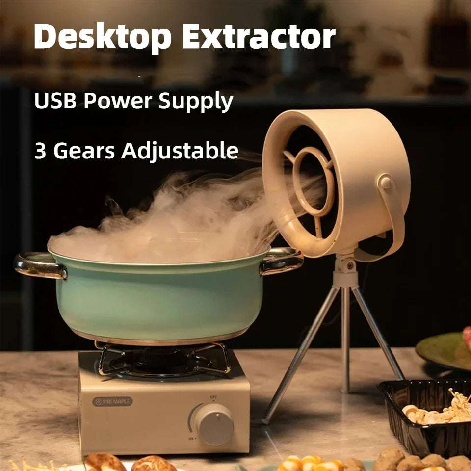 Nuevo extractor de humos portátil de escritorio, campana extractora de cocina pequeña, barbacoa, carga USB, campanas de cocina de escritorio, mini campana extractora de cocina, utensilios de cocina