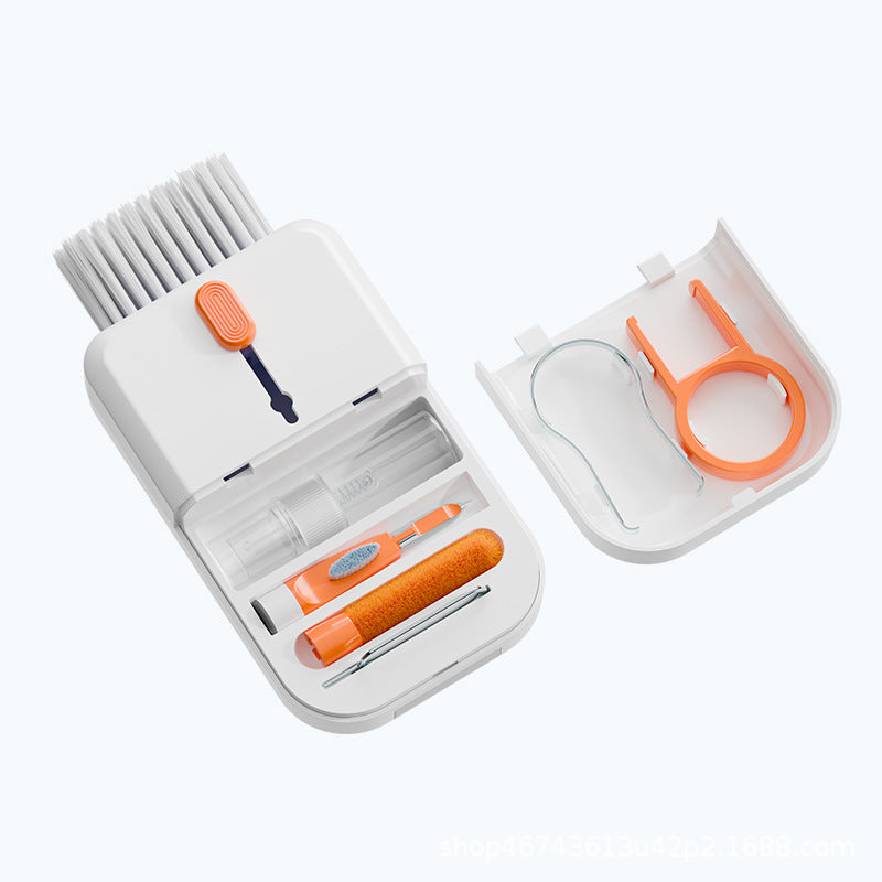 Kit de limpieza multifuncional 11 en 1 portátil, limpiador de teclado de computadora, herramientas de limpieza de pantalla de teléfono, cepillo de limpieza de auriculares con caja de almacenamiento
