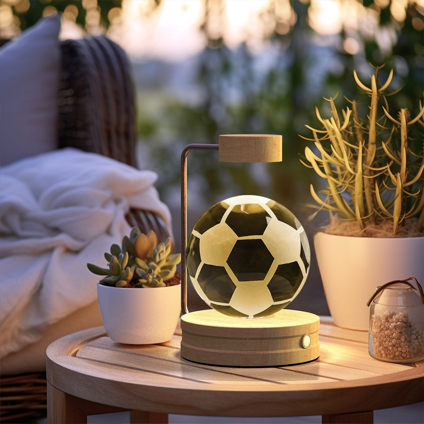 Luz de noche de bola de cristal con dinosaurio cósmico para interior, USB, luz cálida para mesita de noche, regalo de cumpleaños