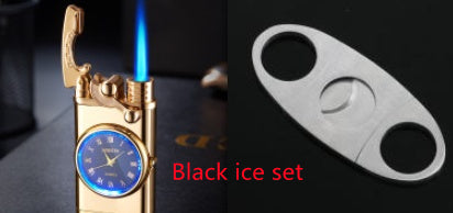 Nuevo encendedor con brazo oscilante de reloj eléctrico, encendido automático, llama azul recta, encendedor creativo con esfera real, recargable a prueba de viento, regalo para hombre.