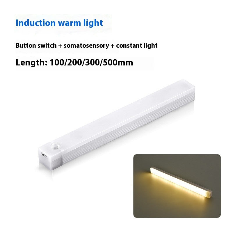 Tira de Gabinete con Succión Magnética de Inducción de Cuerpo Humano LED Pequeña Lámpara Nocturna de Inducción Barra de Luz de Inducción para Gabinete con Carga USB