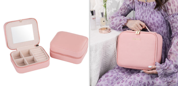 Estuche cosmético LED inteligente con espejo, bolsa cosmética, bolsa de almacenamiento portátil de moda de gran capacidad, bolsas de maquillaje de viaje