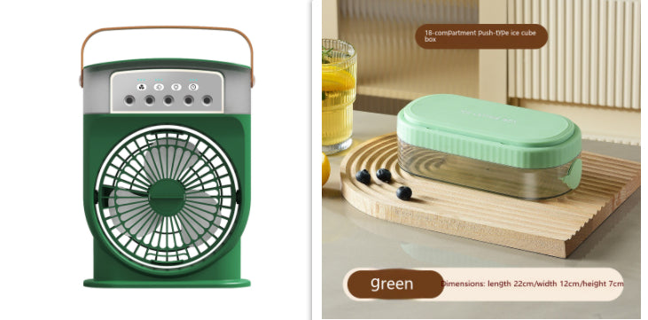 Ventilador de refrigeración portátil USB con 5 rociadores, luz de 7 colores, tanque de agua de 600 ml, humidificador enfriador de aire con rocío.