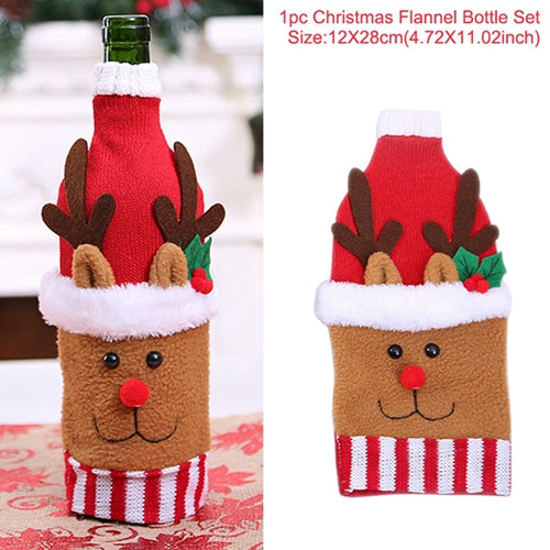 Decoraciones Navideñas Calcetines Navideños para Botellas de Vino