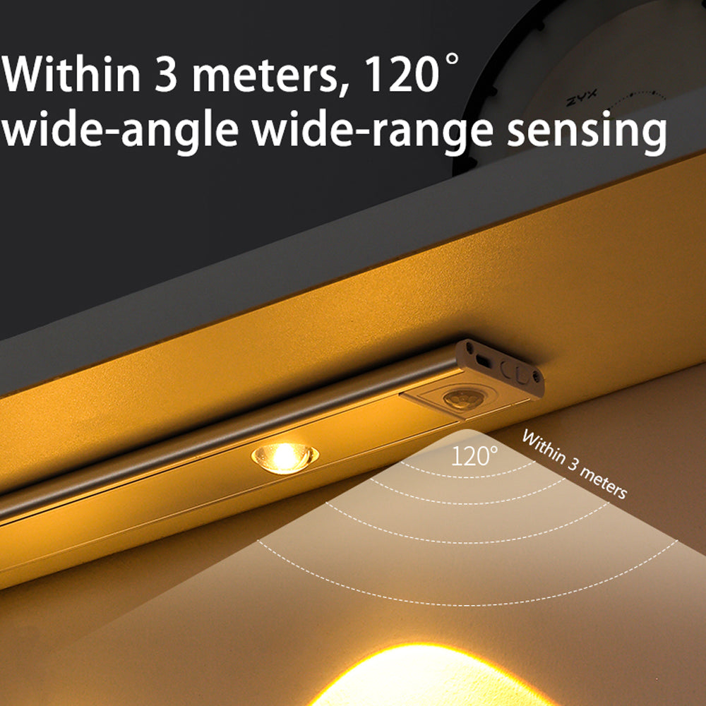 Luz de noche LED USB con sensor de movimiento, luz LED inalámbrica fina para enfriador de vino, para gabinetes de cocina, dormitorios, armarios, iluminación interior