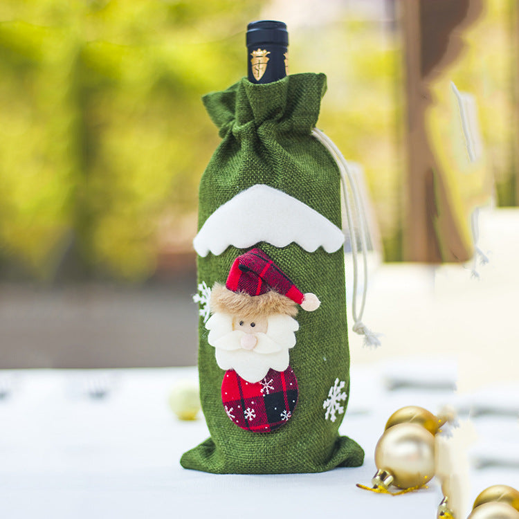 Decoraciones Navideñas Calcetines Navideños para Botellas de Vino