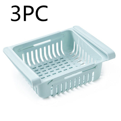 Cesta organizadora extensible para frigorífico, caja de almacenamiento multifunción para frigorífico de cocina