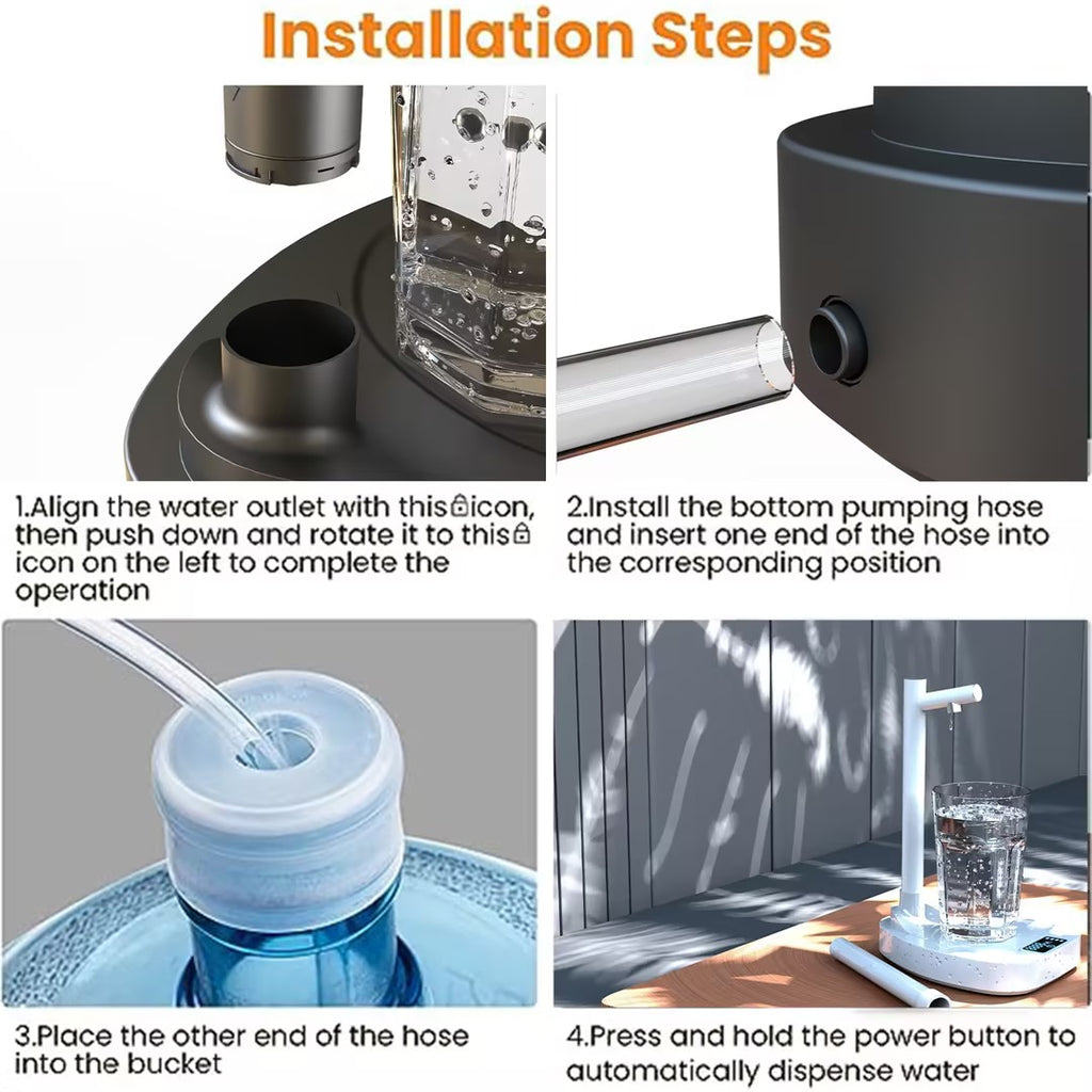 Dispensador de agua con extensión Tupe, dispensador automático de agua embotellada de escritorio, dispensador de agua recargable con soporte