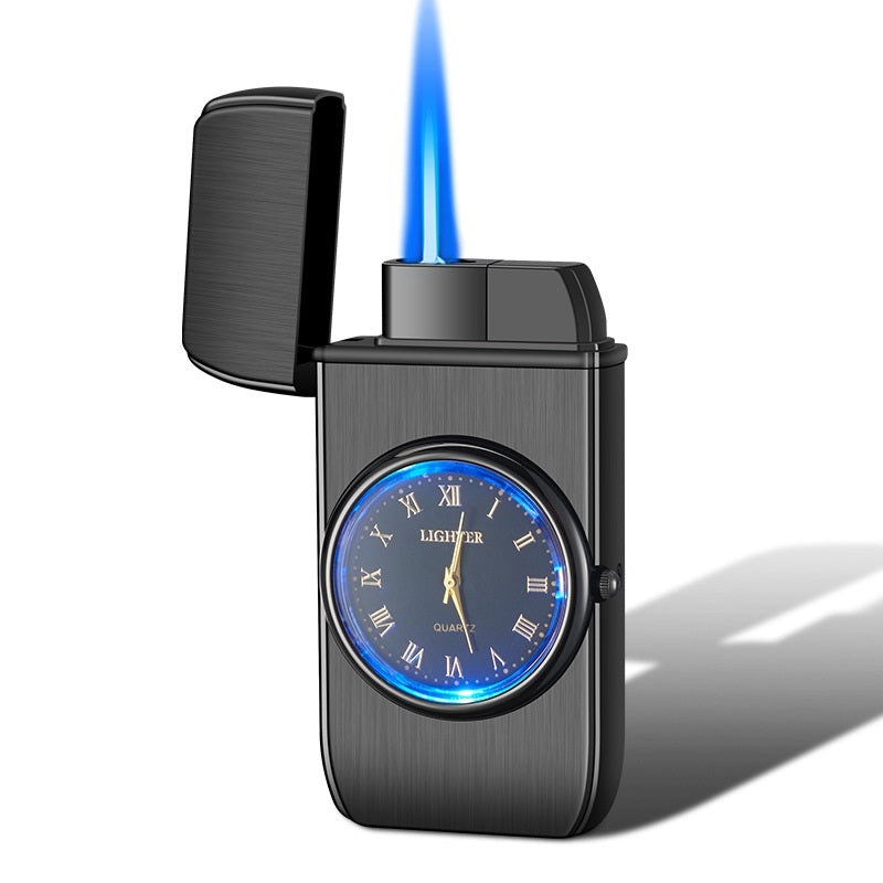 Encendedor de cigarrillos electrónico multifuncional creativo personalizado con forma de reloj, todo en uno, multiusos, con luz LED intermitente, regalo.