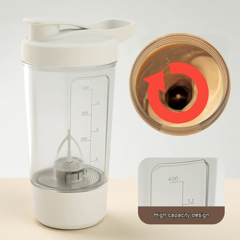 Taza mezcladora eléctrica de proteína en polvo de 400 ml y 14 oz, agitador automático, mezclador, botella agitadora, batidora de café con leche, hervidor para gimnasio, 1200 mAh