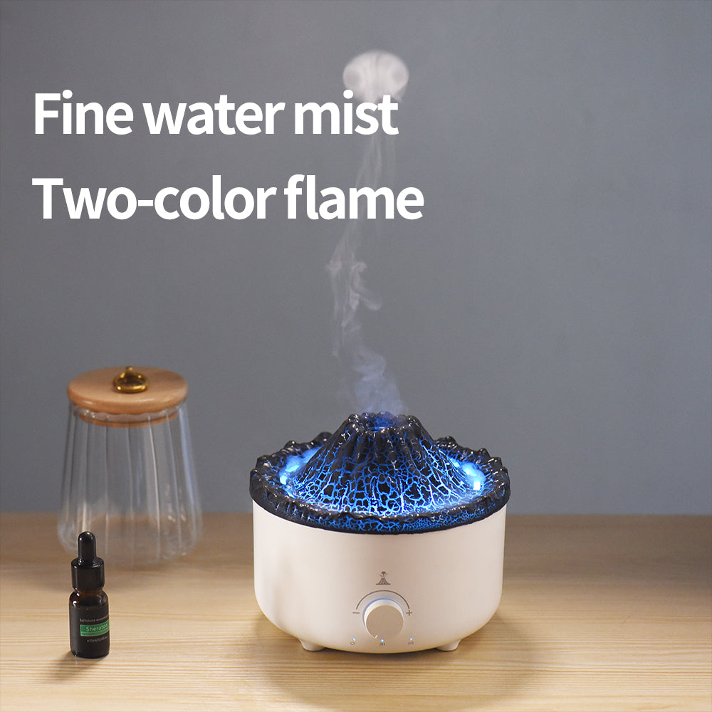Humidificador Silencioso de Llama Simulada Pequeña de Volcán Humidificador de Llama Difusor de Volcán Decoraciones para el Hogar