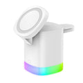 Cargador rápido inalámbrico magnético 3 en 1 para smartphone, estación de carga con luz ambiental RGB para AirPods y iWatch