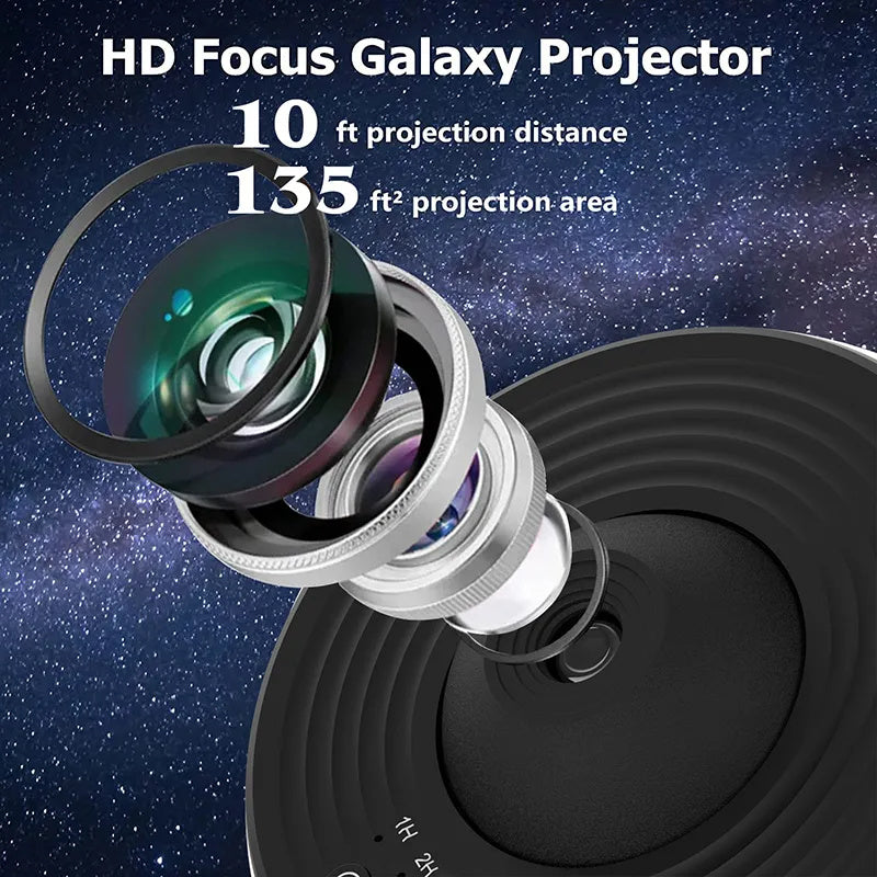 Proyector de Galaxias Luz Nocturna Proyector de Cielo Estrellado Lámpara de Planetario con Rotación 360° Para Dormitorio de Niños Regalo de San Valentín Decoración de Bodas