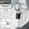 Nuevo Ventilador Eléctrico Portátil de Mano de Alta Velocidad con Bolsa de Hielo, Velocidad Ajustable, Plegable, Mini Ventilador Pequeño para Colgar al Cuello para Exteriores