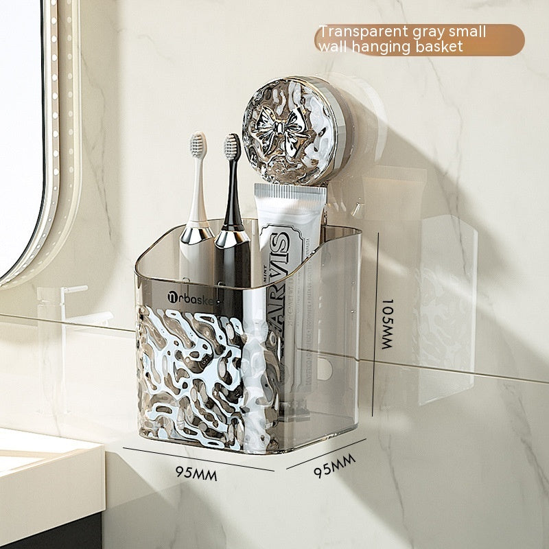 Caja de almacenamiento de tela facial de residuos, estante de almacenamiento de afeitadora montado en la pared del baño