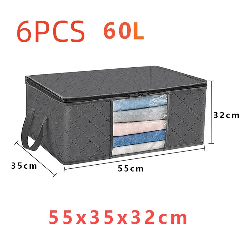 Caja de almacenamiento de gran capacidad con ventana transparente para edredones y ropa de algodón
