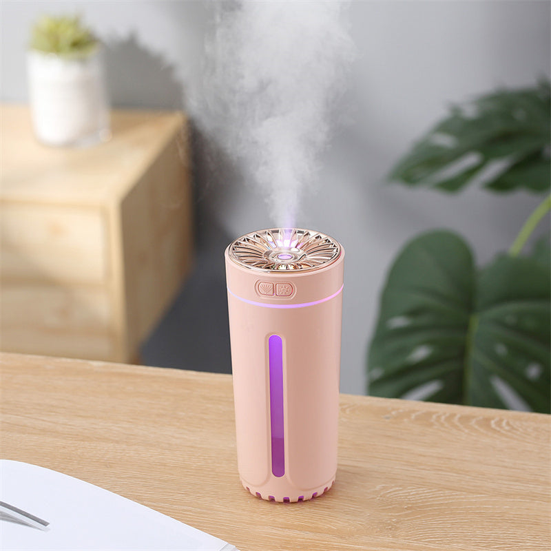 Humidificador de aire inalámbrico con luces de colores, ultrasónico silencioso, difusor purificador USB, 800 mAh recargable, fabricante de niebla fría para coche