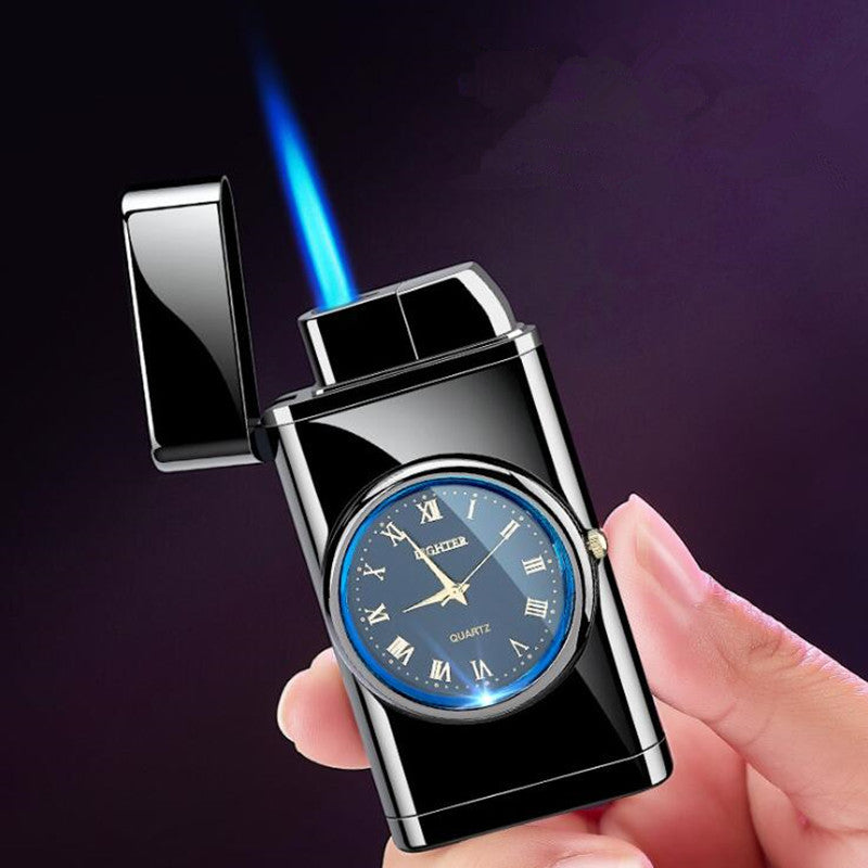 Encendedor de cigarrillos electrónico multifuncional creativo personalizado con forma de reloj, todo en uno, multiusos, con luz LED intermitente, regalo.