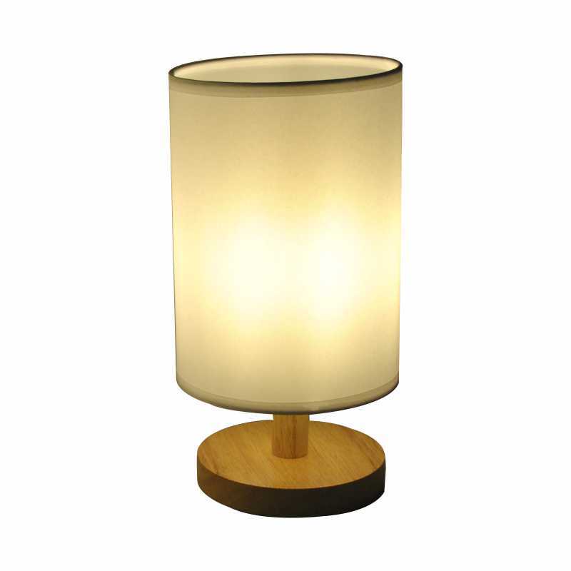 Lámpara de mesa creativa de madera maciza para mesilla de noche, pequeña lámpara de noche.