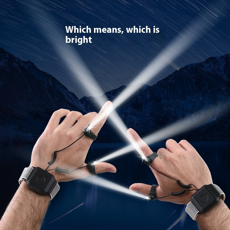 Linterna de dedo LED para pesca nocturna al aire libre