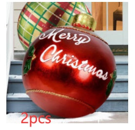 Bolas de adorno navideño de PVC para exteriores de 60 CM, bolas decoradas inflables de PVC, bolas gigantes grandes, adornos para árboles de Navidad, juguete de bola