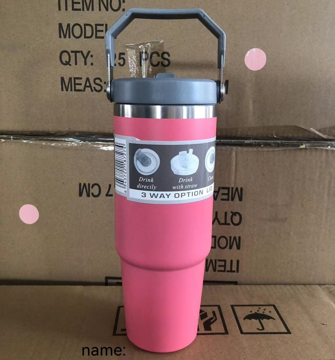 Vaso portátil de acero inoxidable para coche, botella de agua deportiva de viaje con asa, taza de café con tapa