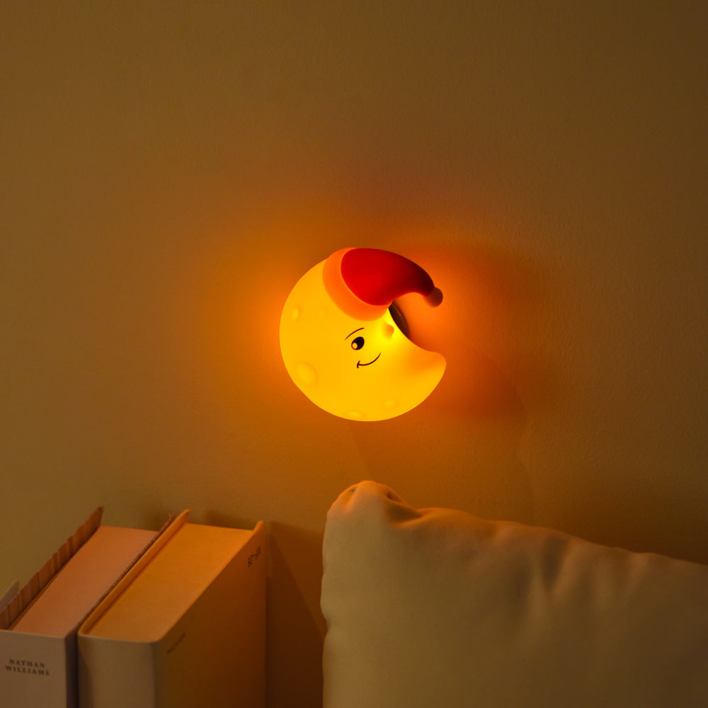 Luz de silicona en forma de Luna, Nube, Xingx, bonita, con imán, lámpara de cabecera recargable