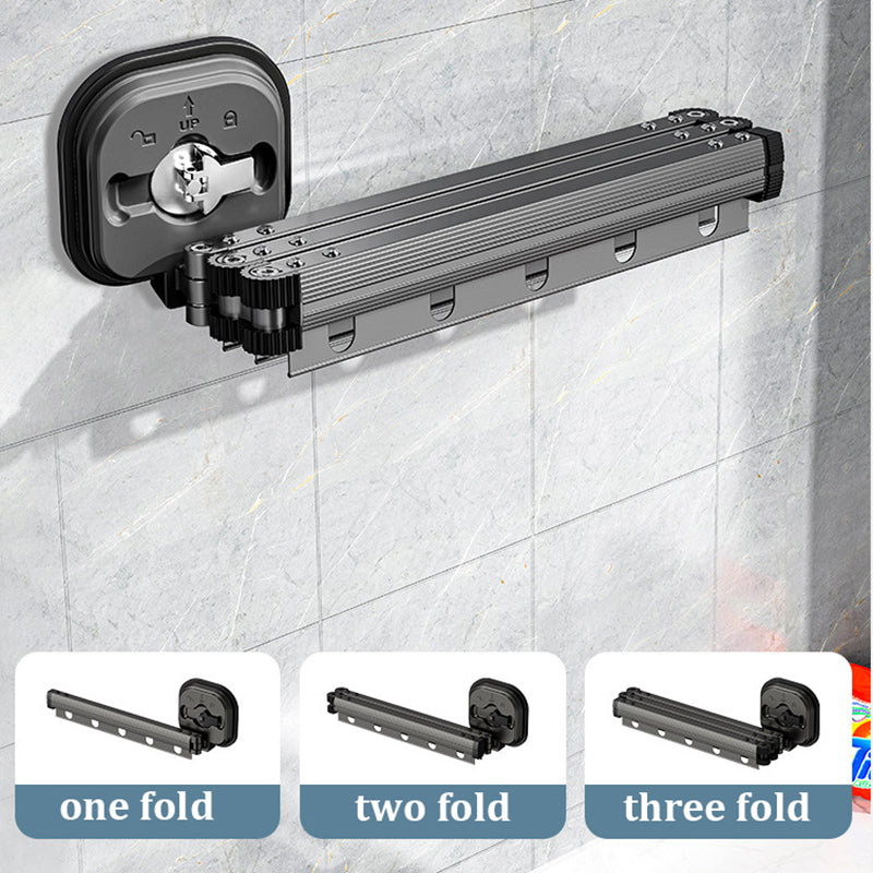 Perchero plegable con ventosa para ropa, balcón, aluminio, tendedero retráctil, sin perforaciones